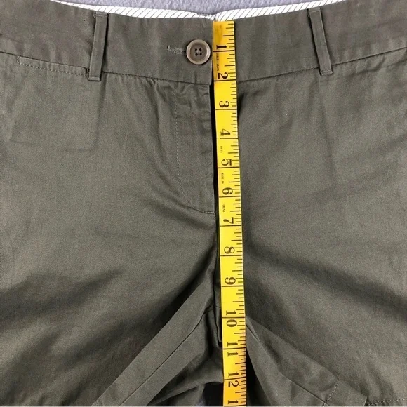 LOFT Womens Sz10 Army Green Flat Front Chino Shorts, 6", Mid Rise, Cotton, Basic - Picture 6 of 9